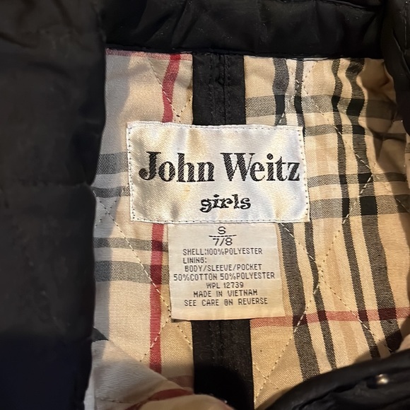Girls John Weitz Black Quilted Jacket size Small 7/8 - Picture 4 of 4